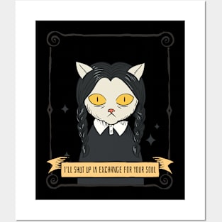 Spooky possessed Cat Posters and Art